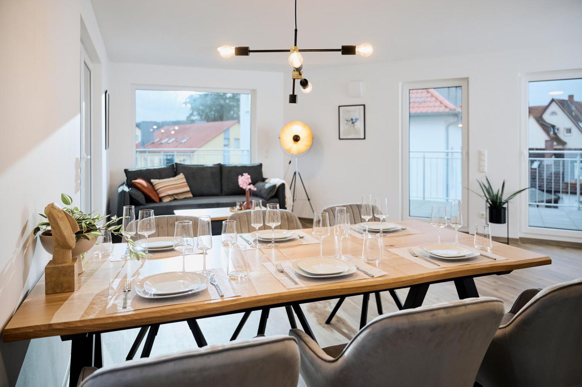 Moderne Apartments Mit Highspeed-Wlan Und Gratis-Tiefgarage Ihr Perfekter Rueckzugsort Nahe Dem Zentrum Und Der Therme I Barrierearm バート・キッシンゲン エクステリア 写真